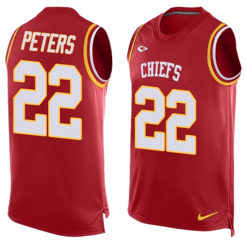 Men's Limited Marcus Peters Nike Jersey Red - #22 Player Name & Number Tank Top NFL Kansas City Chiefs